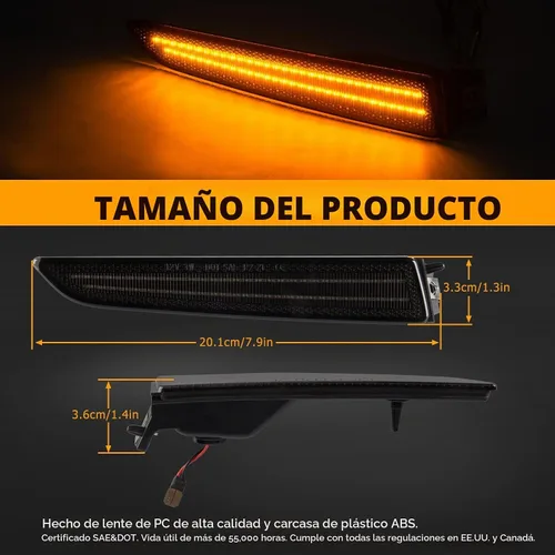 Vista 5 de Gempro - Luces LED para parachoques delantero lateral para Ford Fusion 2010-2012, lámparas de señal de estacionamiento, accesorios Ford Fusion, luz