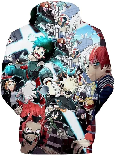 Vista 3 de CHLOBLOM Boku No Hero Academia - Sudadera con capucha 3D