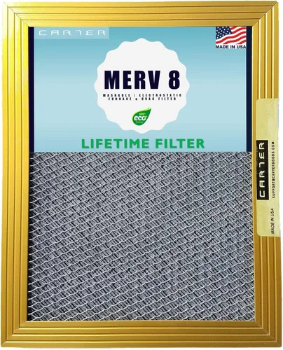 Vista 7 de Carter Merv 8 - Filtro para horno y HVAC, electrostático, lavable, alta capacidad de retención de polvo