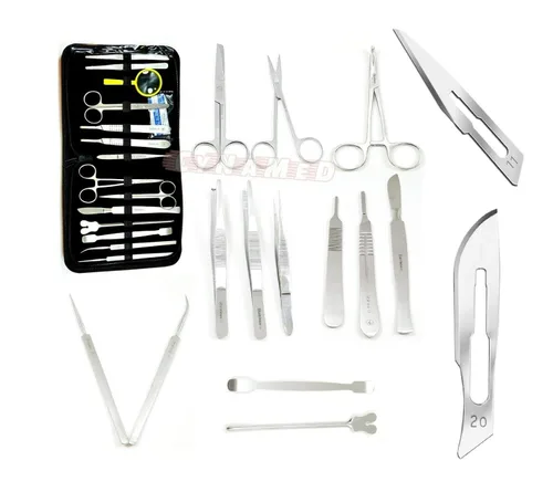 Vista 3 de Juego de 34 piezas de disección de disección para estudiantes de anatomía de laboratorio de biología avanzada con cuchillo de bisturí, mango