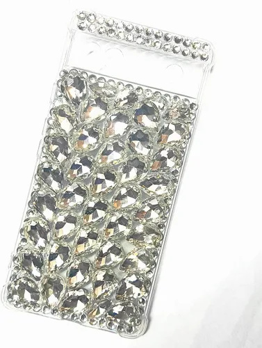 Vista 3 de Funda para Google Pixel 6A, 3D hecha a mano con piedras impresionantes con diamantes de imitación para Google Pixel 6A (A blanco completo)