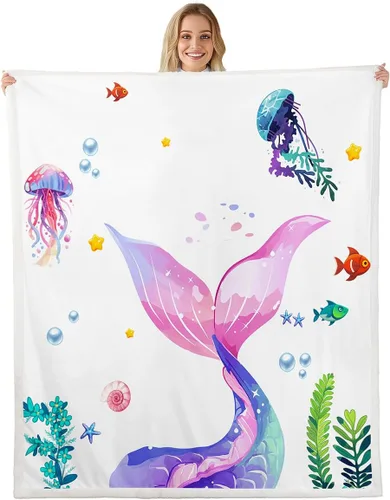 Vista 20 de Manta de unicornio de ensueño, manta de cielo estrellado con plumas de arco iris para niñas, adolescentes y adultos, manta de forro polar exótica