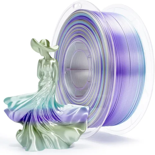 Vista 27 de ZIRO - Rápido cambio de color PLA, filamento de gradiente de color de 1.75mm, filamentos de PLA arcoíris brillantes, compatible con la mayoría