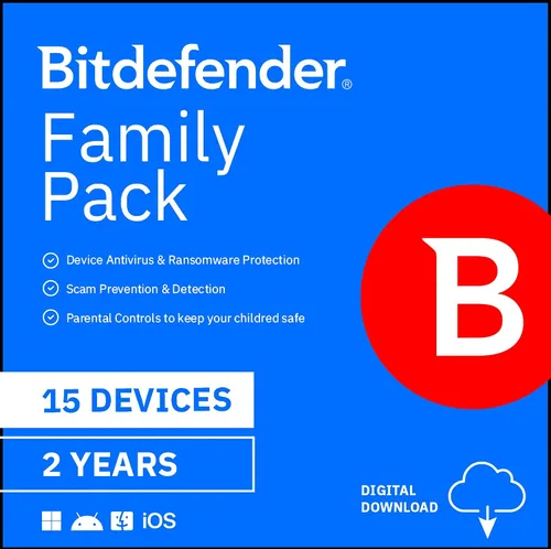 Vista 2 de Bitdefender Family Pack - 15 Devices 1 year Subscription PC/Mac Activation Code by email