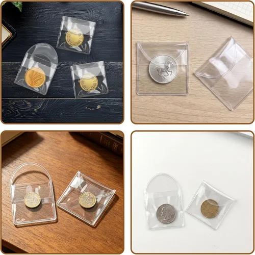 Vista 7 de Vmiapxo Paquete de 100 fundas para monedas de un solo bolsillo, soportes protectores de monedas de plástico transparente de 2 x 2 pulgadas