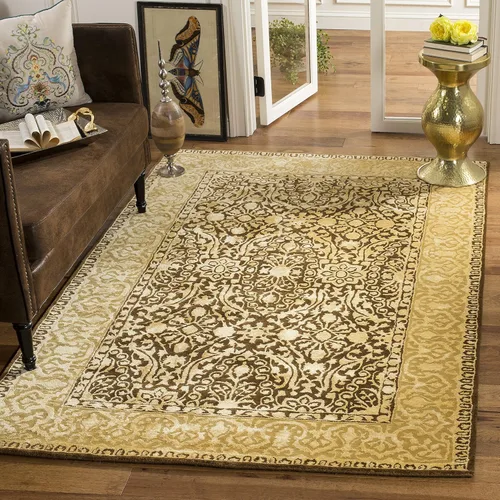 Vista 26 de SAFAVIEH Silk Road Collection SKR213G - Alfombra decorativa de lana tradicional hecha a mano, 2 x 3 pies, color granate y marfil