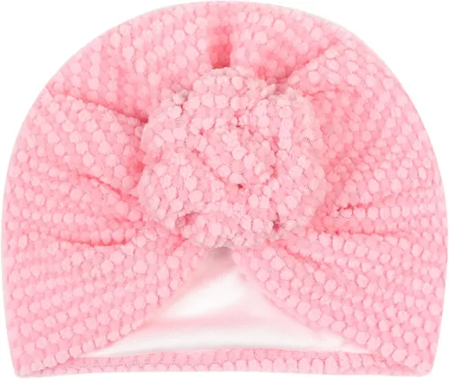 Vista 22 de Gorro de punto para bebé con lazos lindos turbante para envolver el sombrero (MZ6)