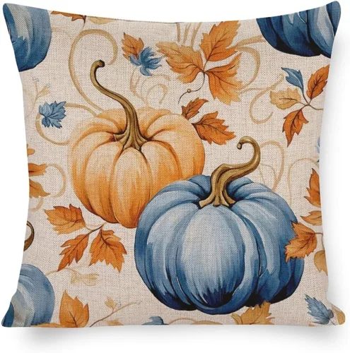 Vista 13 de Fundas de almohada decorativas con diseño de calabaza blanca en acuarela para sofá, muebles de patio, decoración del hogar, 16 x 16 pulgadas