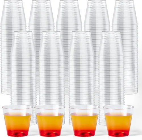 Vista 9 de JOLLY CHEF Paquete de 500 vasos de chupito de plástico de 1 oz, vasos de 1-transparente-500