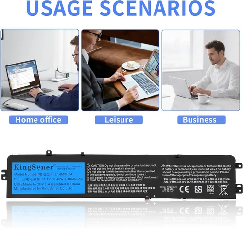 Vista 8 de Batería portátil de 45 Wh para Lenovo Y700 Y520 - L14M3P24 11.1V