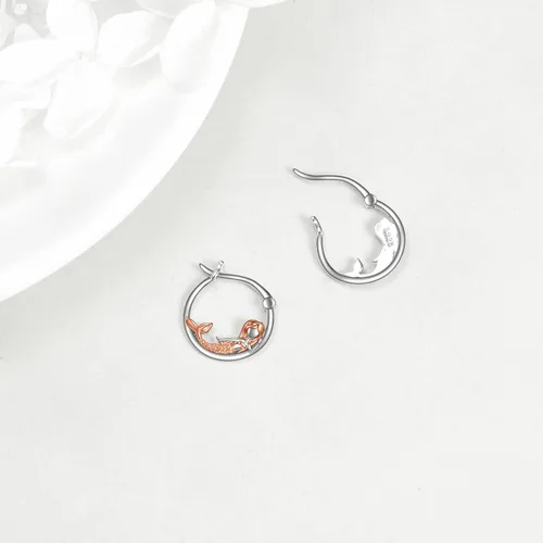 Vista 10 de VONALA Bonitos aretes de aro de plata de ley 925, regalos de cumpleaños para mujer