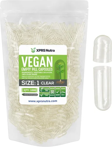 Vista 12 de XPRS Nutra Cápsulas vacías tamaño 1 – 100 cápsulas veganas vacías – Pastillas vegetarianas – Relleno de cápsulas vegetales DIY – Pastillas vegetales