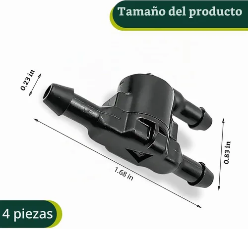 Vista 2 de Pack-2 - Válvula de retención para limpiaparabrisas de automóvil, repuesto de conector de manguera de boquilla de limpieza de 3 puertos #8532128020