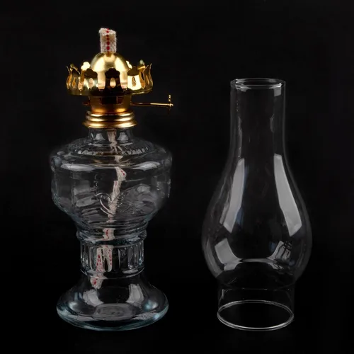 Vista 6 de Chimenea pequeña para lámpara de aceite, pantalla de vidrio transparente de 6.5 pulgadas de largo para reemplazo de lámpara de queroseno de base