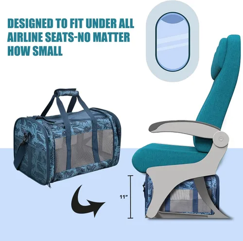 Vista 4 de Transportador de Mascotas de Lados Suaves para Perros Pequeños, Gatos, Cachorros, Transportadores de Gatos Aprobados por Aerolíneas, Transportador