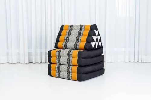 Vista 5 de Leewadee Cómodo colchón japonés de suelo, cama tailandesa con cojín triangular, colchón futón, tapete de masaje tailandés extra largo, 89 x 20