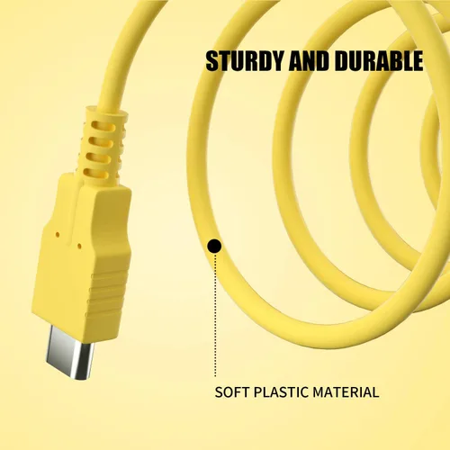 Vista 4 de HEATFUN Cable de carga USB C amarillo para Switch, MacBook, Pixel C, LG Nexus 5X G5, Nexus 6PP9 Plus, One Plus 2, Sony XZ y más, carga rápida