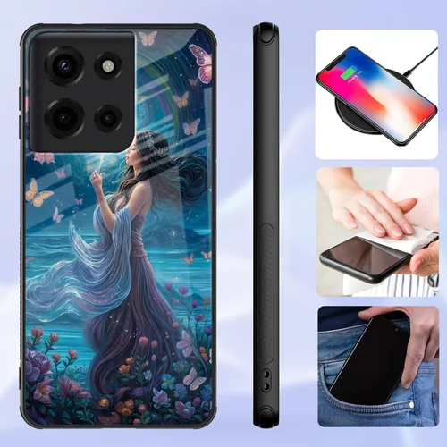 Vista 150 de Funda para Motorola Moto Edge 2022, cubierta trasera de vidrio templado con protector de pantalla, funda protectora a prueba de golpes para Motorola