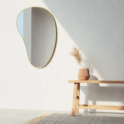 Vista 7 de Umbra Espejo de pared Pebble 24x36 de diseño moderno, latón