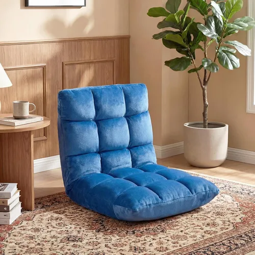 Vista 18 de Silla de piso de espuma viscoelástica con soporte de respaldo Negro