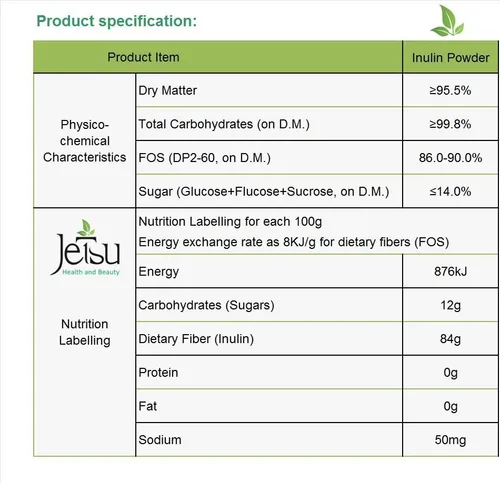 Vista 6 de Jetsu Polvo de inulina orgánica raíz de achicoria (FOS) - Fibra de inulina soluble prebiótica apoyo intestinal, mejora la absorción de calcio