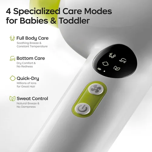 Vista 3 de Bc Babycare Secador de Pelo Inalámbrico Suave para Bebé y Niños, Secador de Pelo Portátil Silencioso Mini para Lactantes, Secador de Pelo