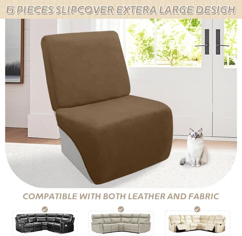 Vista 443 de Arfntevss Fundas de sofá seccional reclinable de terciopelo, Funda de sofá seccional de esquina para sofá reclinable, Funda elástica suave