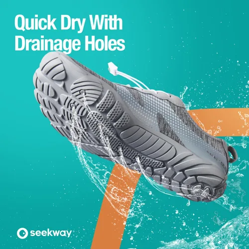 Vista 5 de SEEKWAY - Zapatos de agua unisex, de secado rápido, tipo calcetín y con sensación de pies descalzos para adultos ideales para playa, natación, río