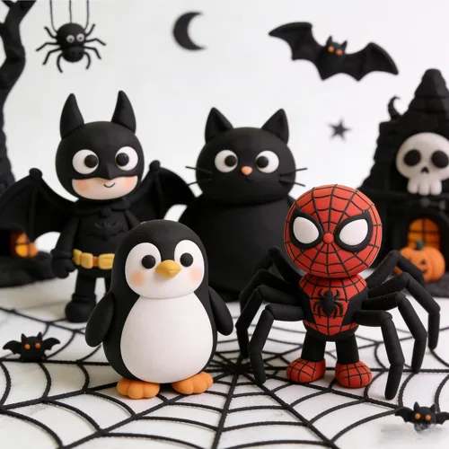 Vista 2 de Arcilla de Espuma Negra de Secado al Aire - Para Modelar, Suave, Ligera para Suministros Escolares, Proyectos de Arte, Decoración de Halloween
