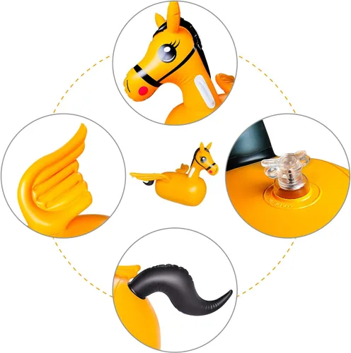 Vista 7 de Juguete de caballo inflable para niños, juguete de animales de salto para niños, juguete de salto de caballo favorito de los niños. Perfecto
