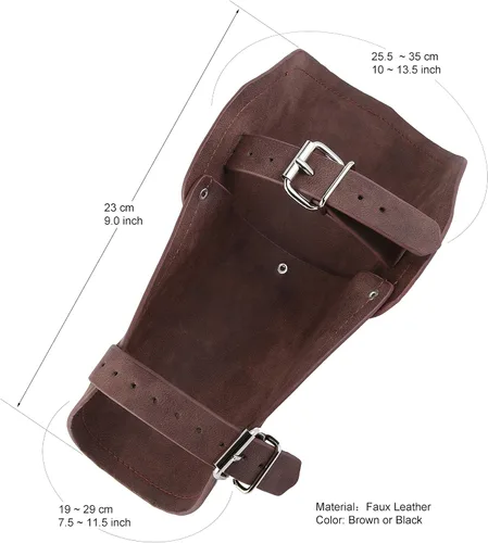 Vista 2 de HZMAN - Muñequera de piel medieval con brazalete 2