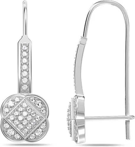 Vista 3 de LeCalla 925 Sterling Silver Leverback Earrings Lightweight Zirconia Leverback Drop Dangle Earring for Women