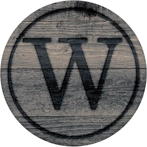 Vista 3 de Letra W monograma inicial estilo madera rústico gris Woodgrain – PopSockets Grip y soporte para teléfonos y tabletas