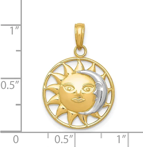 Vista 4 de Collar con dije de luna creciente de oro amarillo de 14 quilates, joyería fina celestial para mujer, regalos para ella