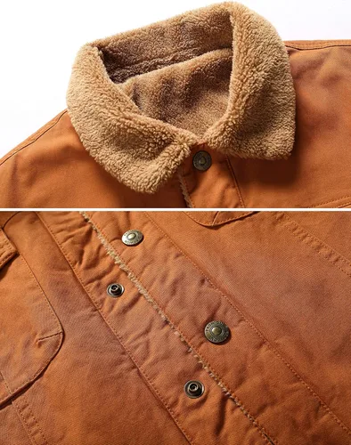 Vista 3 de Vcansion Men's Classic Winter Jacket Coat Fleece Lined Windproof Outerwear