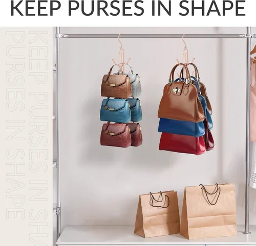 Vista 6 de ZEDODIER Organizador de colgar bolsos para armario, soporte para bolsas colgantes, mantener los monederos visibles y en buenas condiciones, gancho