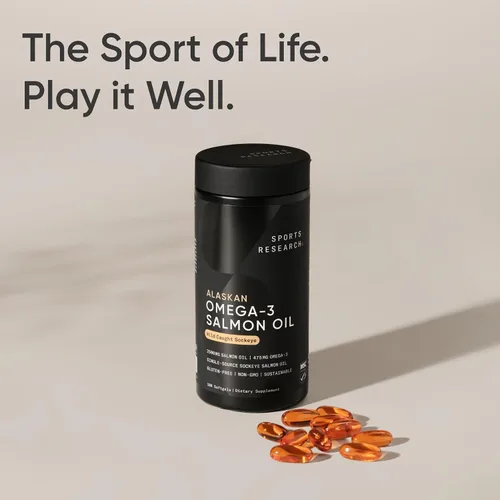 Vista 9 de Sports Research® Aceite de Salmón - Origen Único de Salmón Sockeye Salvaje de Alaska 2500 mg por Porción con Ácidos Grasos EPA y DHA Certificado