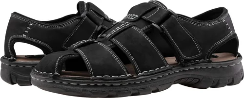 Vista 6 de Jousen Men's Sandals Leather Open Toe Beach Sandal Outdoor Summer Sport Sandals