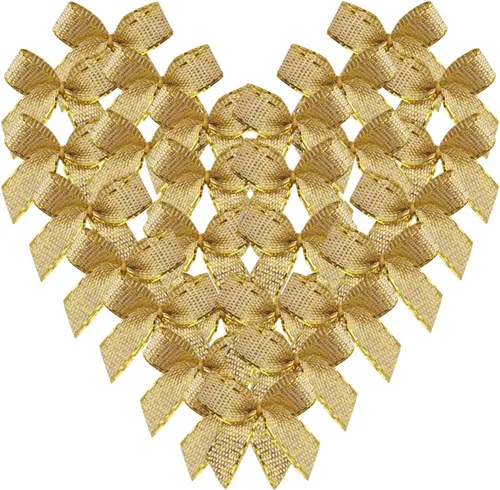 Vista 21 de 50 mini lazos de 1 pulgada para manualidades, lazos metálicos para manualidades, regalo, álbumes de recortes (C.Dorado)