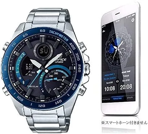 Vista 4 de CASIO EDIFICE ECB-900YDB-1BJF Cronógrafo de combinación digital a analógica modelo de bisel Bluetooth IPbanda de acero inoxidable azul