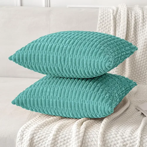 Vista 3 de MIULEE - Paquete de 2 fundas de cojín decorativas de corduroy, modernas y boho, suaves, con rayas, decoración del hogar, sofá, sala de estar, sillón