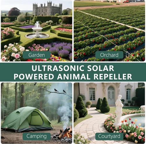 Vista 7 de Paquete de 8 repelentes de topos alimentado por energía solar, repelente ultrasónico impermeable 2026 para exteriores, ratas, ardillas, zorrillas