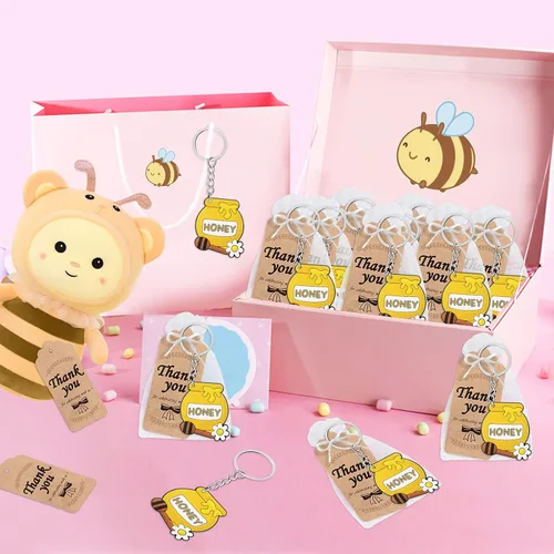 Vista 5 de CiciBear Paquete de 40 decoraciones de fiesta de Honeypot para mamá, bebé, cumpleaños de niños, feliz día de la abeja, fiesta de abeja reina