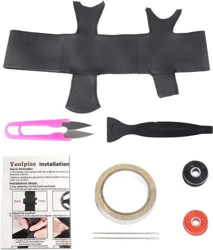 Vista 6 de Funda de volante cosida a mano, apta para Chevy Astro Silverado 1999/Suburban 2000/Blazer S-10 2001/Avalanche Blazer 2002/Kodiak 2005, funda