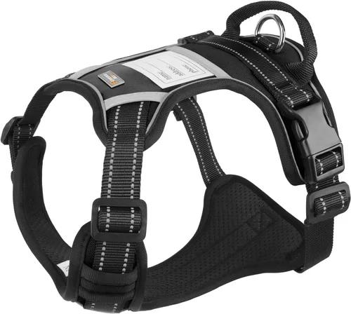 Vista 2 de Arnés para perro sin tirones con 2 anillos en D, ajustable, reflectante, suave, acolchado, chaleco Oxford y asa para perros pequeños, negro, S