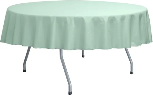 Vista 17 de Ultimate Textile Poly-Cotton Twill 60-Inch Round Tablecloth - Fits Tables Smaller Than 60-Inches in Diameter, Navy Blue