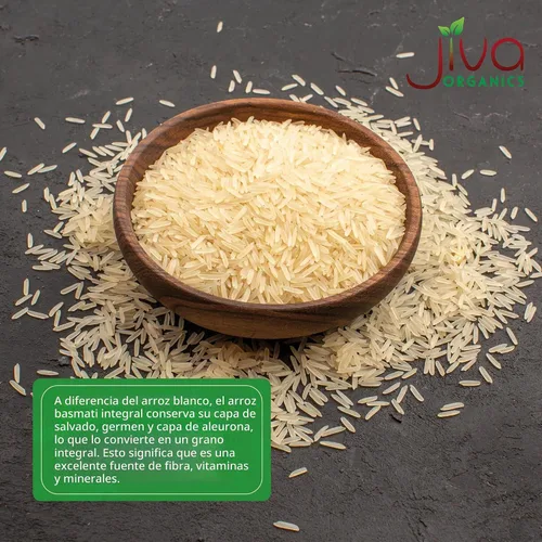 Vista 5 de Jiva - Arroz Basmati orgánico integral de 10 libras, calidad premium de la India