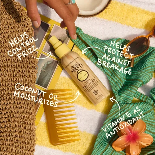 Vista 3 de Sun Bum Acondicionador Revitalizante 3 en 1 Sin Enjuague – Desenredante Antifrizz – Apto para Cabello Teñido con Protección UV – Enriquecido