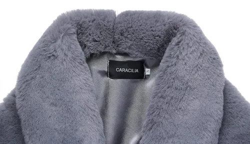 Vista 11 de Caracilia - Elegante estola tipo chal en piel sintética para el invierno.