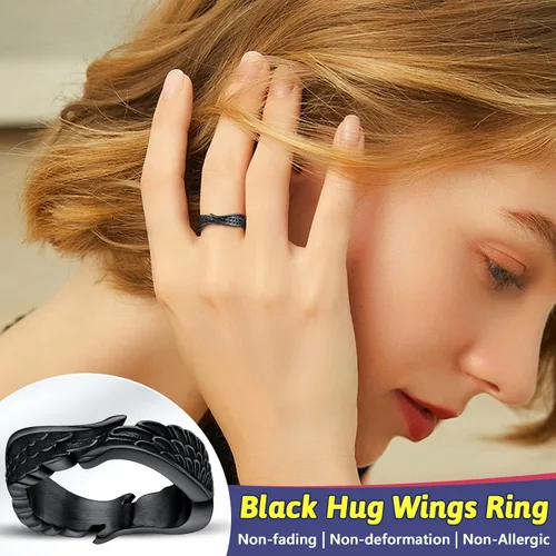 Vista 2 de FaithHeart Anillos góticos punk del diablo mal de ojo, anillo de motociclista de acero inoxidable con garra de dragón y águila para hombres